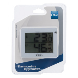 Thermomètre - Hygromètre d'intérieur avec écran LCD Blanc - Otio