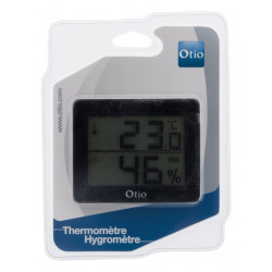 Thermomètre - Hygromètre d'intérieur avec écran LCD Noir- Otio