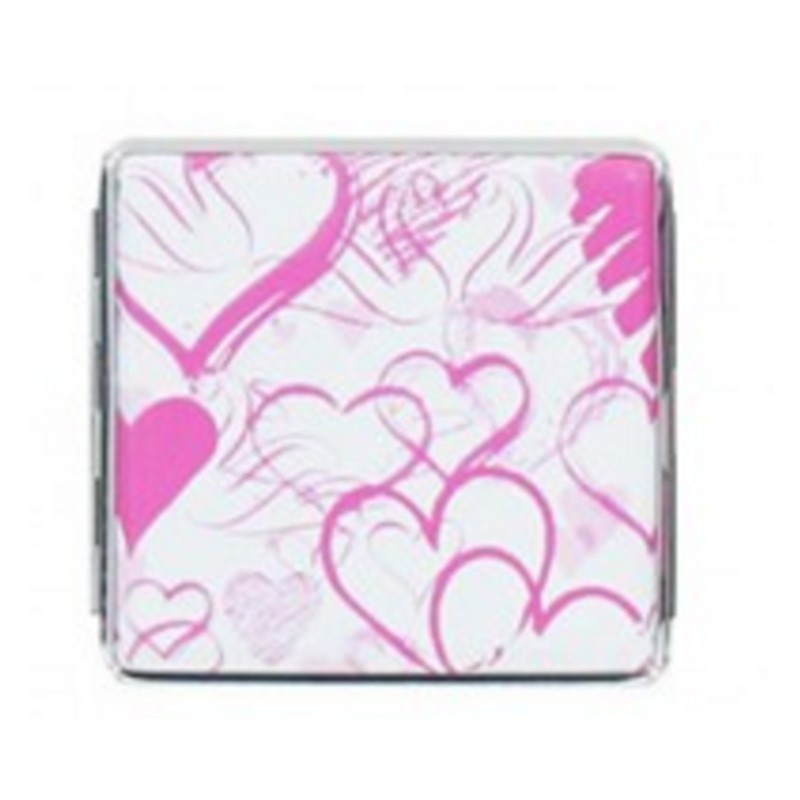 ETUI A 20 CIGARETTES 85MM ALU - COEUR ROSE FOND BLANC ETUI A 20 CIGARETTES 85MM ALU - COEUR ROSE FOND BLANC