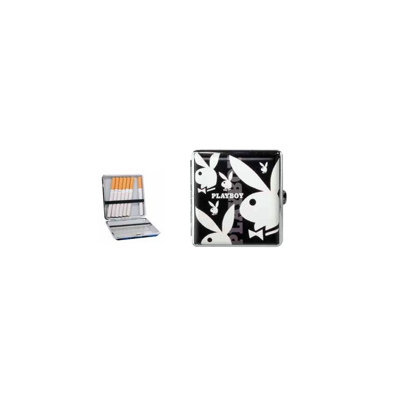 PLAYBOY - ETUI A  CIGARETTES NOIR & 6 LAPINS BLANCS