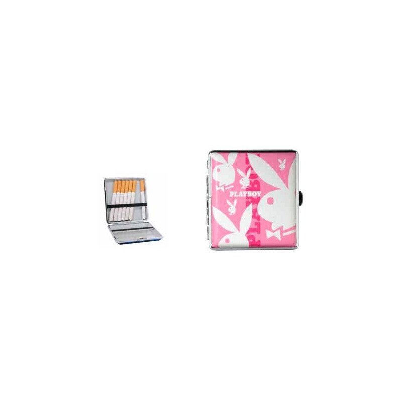 PLAYBOY - ETUI A  CIGARETTES ROSE & 6 LAPINS BLANCS