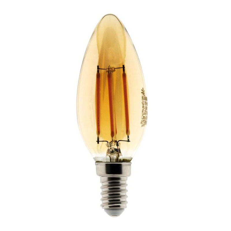 454902 AMPOULE LED FILAMENT AMBRÉE FLAMME 4W E14 345 LM