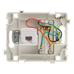 133028 PRISE RJ11+RJ45 CLARYS NU BLANC