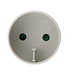 ADAPTATEUR MALE 6A/FEMELLE 16A BLANC +SECU