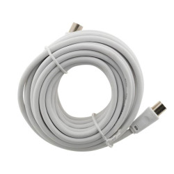 1662 RALLONGE TV 2M 9.52 MALE/MALE + ADAPTATEUR FEMELLE BLANC