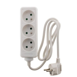 Bloc 3 Prises 16A interrupteur Blanc Zenitech