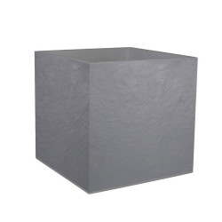 13728 G.GL POT CARRE VOLCANIA 50CM GRIS GALET 57L 49.5CMX49.5XM