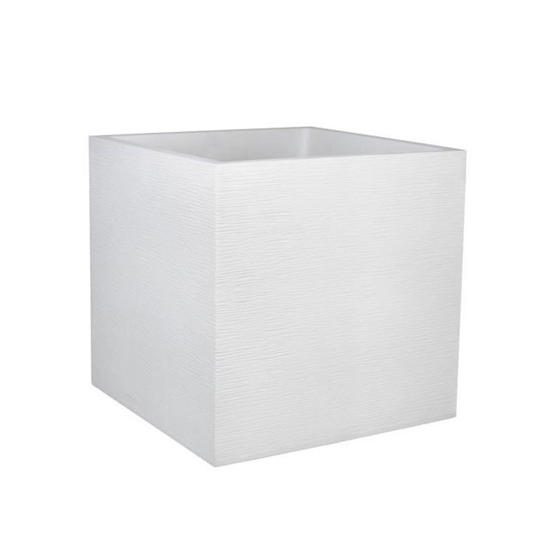 13729 BL.CER POT CARRE GRAPHIT 50CM BLANC CERUSE 57L 49.5CMX49.5XM