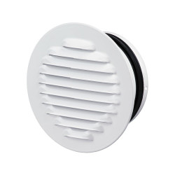 Winflex - Grille d'aération ronde ø100mm acier blanc avec écran anti-insecte