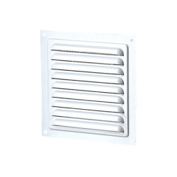 AERATION CARREE 35CM2 CARREE 125MM ACIER BLANC + ECRAN INSECTE