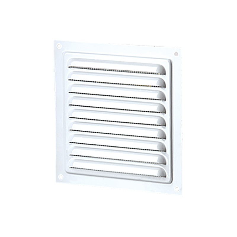 AERATION CARREE 35CM2 CARREE 125MM ACIER BLANC + ECRAN INSECTE