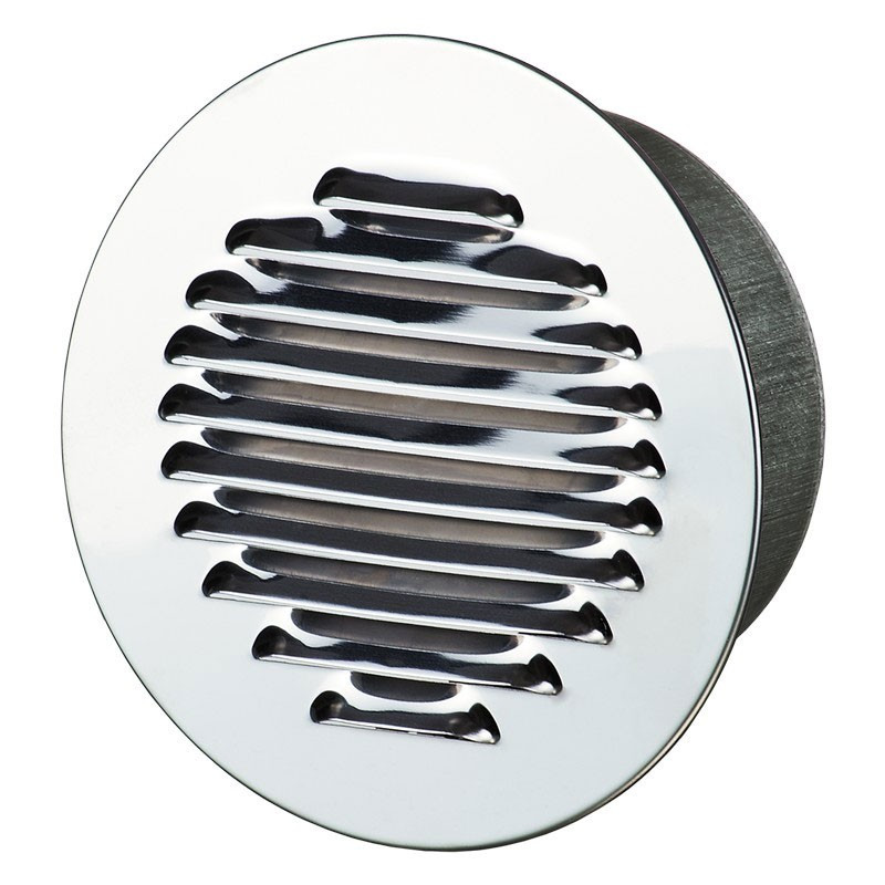 GRILLE RONDE FLANGE 150MM ALU POLI BLANC + ECRAN ANTI INSECTE