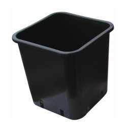 Pot carré noir plastique 23...