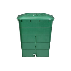 CUVE RECTANGULAIRE 300 L VERT + COUVERCLE ET ROBINET PE