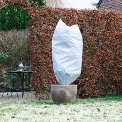 6030120 HOUSSE D'HIVERNAGE A CORDELETTE DE SERRAGE BLANC 0.5X1M