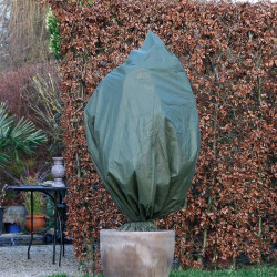 6030122 HOUSSE D'HIVERNAGE A CORDELETTE DE SERRAGE VERT 0.5X1M