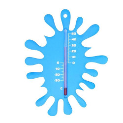 6080093 THERMOMETRE MURAL EXT PLASTIQUE BLEU. SPLASH H15CM