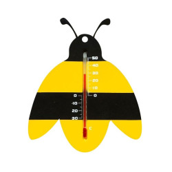 6080100 THERMOMETRE MURAL EXT PLASTIQUE NOIR/JAUNE ABEILLE H15CM