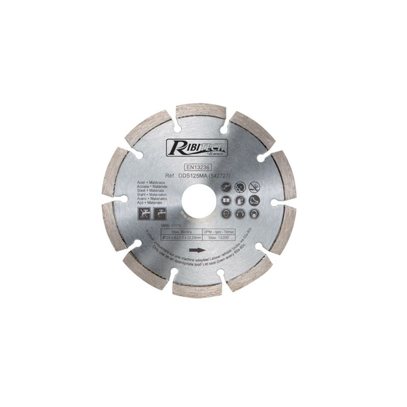 Ribitech - Disque Diamanté Diam.125mm Matériaux/Acier