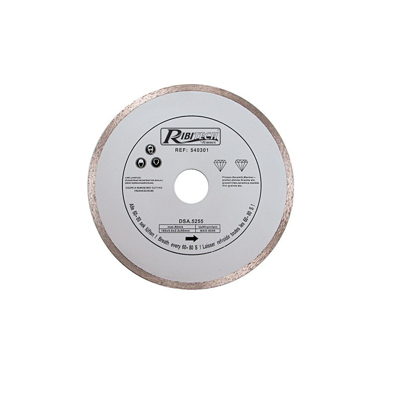 Ribitech - Disque Diamanté Continu 180mm Humide Ale.30 + Adapt.25,4/22,2