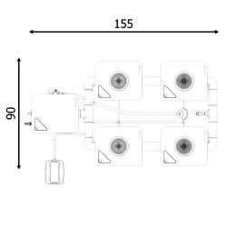 Idrolab - Système RDWC 2 rangs original 4+1