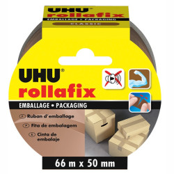 36515 UHU ROLLAFIX EMBALLAGE RUBAN MARRON 66MX50MM