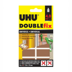 36560 UHU DOUBLEFIX EXTRA FORT UNIVERSEL INVISIBLE 16 PASTILL 26X31MM