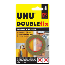 36495 UHU DOUBLEFIX EXTRA FORT UNIVERSEL INVISIBLE 1.50M X 19MM