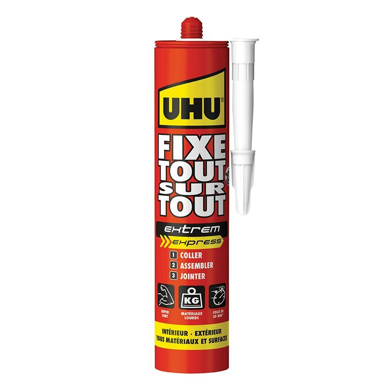 UHU - Fixe Tout sur Tout Extrem Express Blanc - Cartouche 425gr