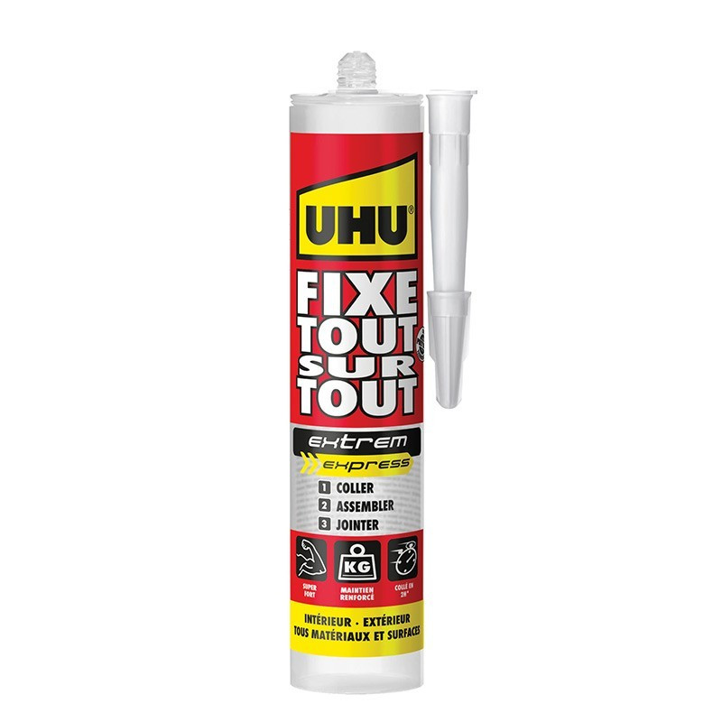 UHU - Fixe Tout sur Tout Extrem Express Invisible - Cartouche 300 g