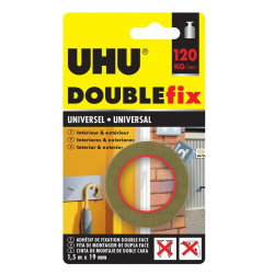 UHU - DoubleFix interieur blanc - 1,50 m x 19 mm
