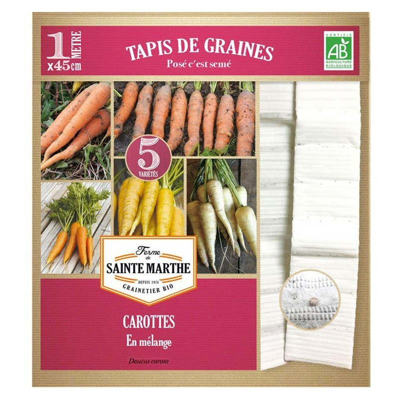 La ferme Sainte Marthe -  Tapis de Carottes en mélange sur 5 Rangs