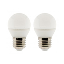 Lot de 2 ampoules LED sphériques 6W E27 2700K 470 Lumens Elexity