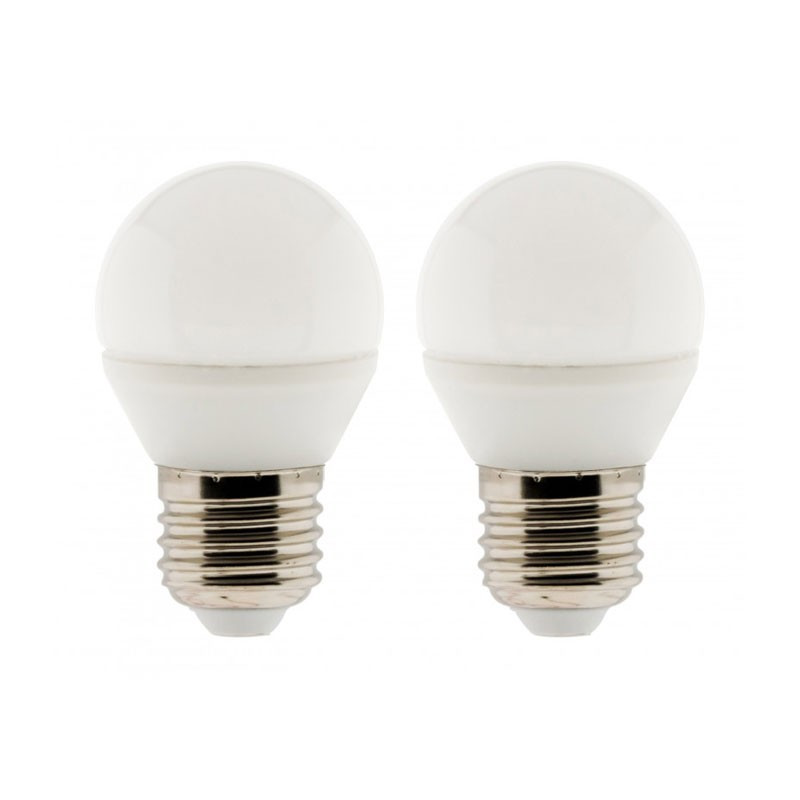 Lot de 2 ampoules LED sphériques 5W E27 2700K 400 Lumens Elexity