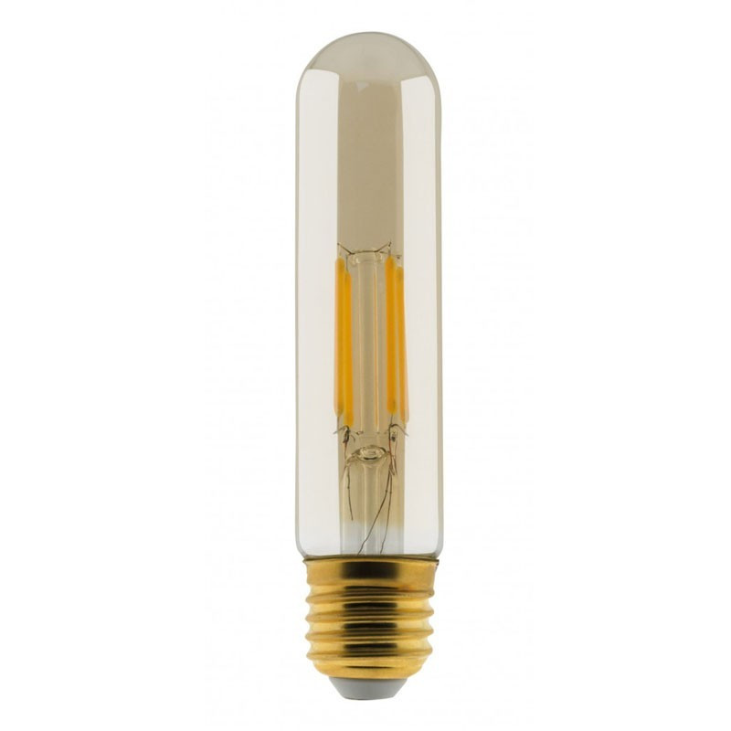 Elexity - Ampoule LED filament Tube ambré 125mm 4W E27 2500K 470lumens