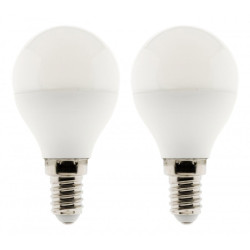 Lot de 2 ampoules LED sphériques 5W E14 2700K 400 Lumens Elexity