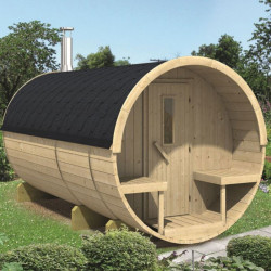 Tuindeco - Sauna tonneau en pin Ø 215 - L 350 cm avec shingle - Thermowood