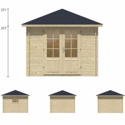 Tuindeco - Remise bois massif 7,8 m² - 28 mm - Halvar