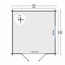 Tuindeco - Remise bois massif 7,8 m² - 28 mm - Halvar