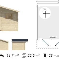 Tuindeco - Chalet bois massif 10,2 m² - 28 mm - Ingmar