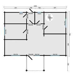 Tuindeco - Chalet bois massif 68,10 m² - 92mm - Qualité résidentielle - Finn