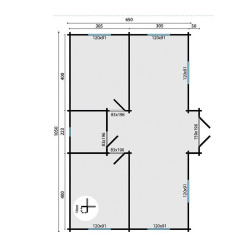 Tuindeco - Chalet bois massif 65,9 m² - 70mm - Qualité résidentielle - Skerries