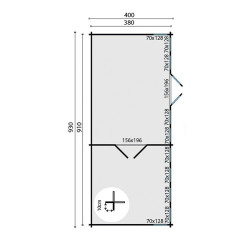 Tuindeco - Chalet bois massif 32,40 m² - 70mm - Qualité résidentielle - Big Lauren