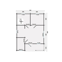 Tuindeco - Chalet bois massif 44,8 m² - 70mm - Qualité résidentielle - Kay