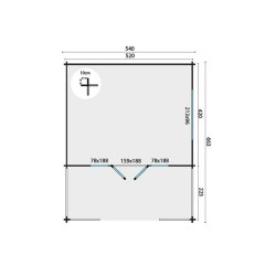 Tuindeco - Chalet bois massif 21.80m² - 58mm - Qualité résidentielle - Nottingham