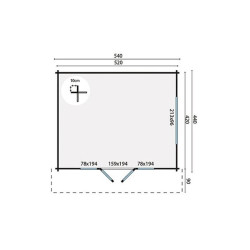 Tuindeco - Chalet bois massif 21.80m² - 58mm - Qualité résidentielle - Newcastle