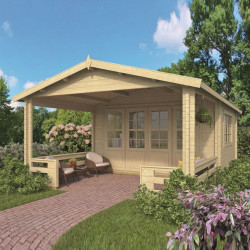 Tuindeco - Chalet bois massif 17.6m² - 58mm - Qualité résidentielle - Leeds