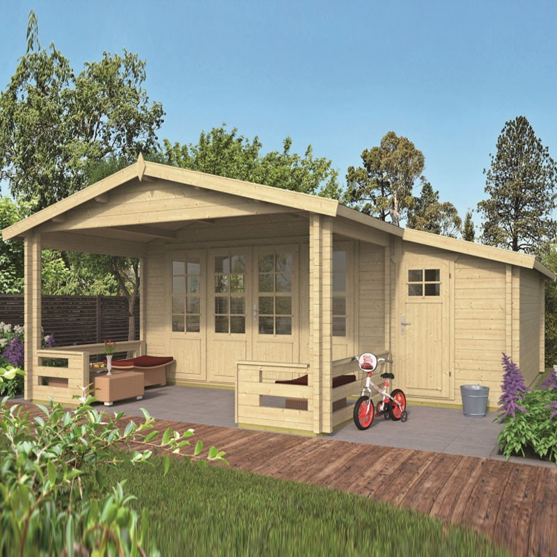 Tuindeco - Chalet bois massif 27m² - 58mm - Qualité résidentielle - Liverpool