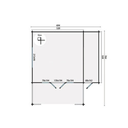 Tuindeco - Chalet bois massif 27m² - 58mm - Qualité résidentielle - Liverpool