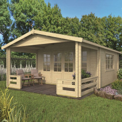 Tuindeco - Chalet bois massif 27m² - 58mm - Qualité résidentielle - Wigan